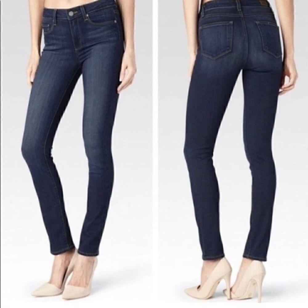 Paige Dark Washed Blue Peg Skinny Jeans, Size 26